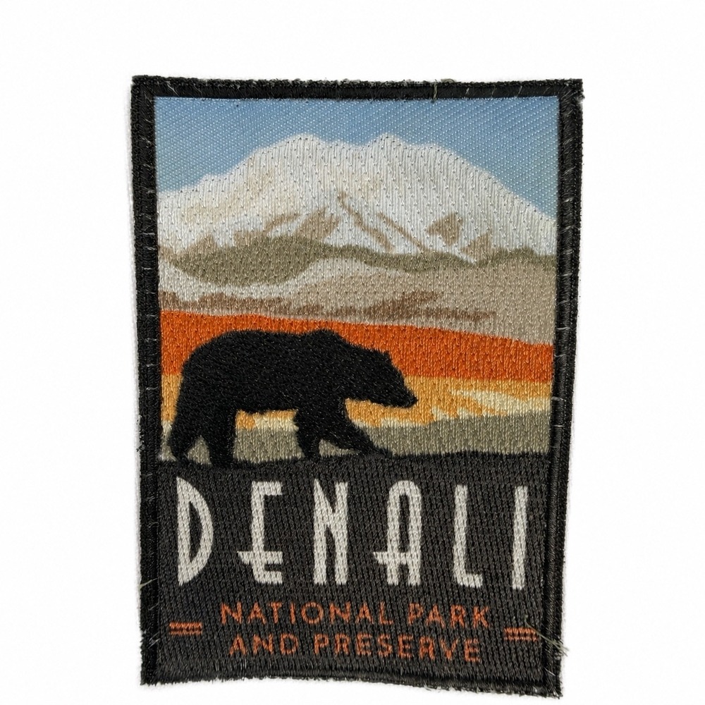 Denali National Park and Preserve Alaska Grizzly Bear Embroidered Souvenir Patch